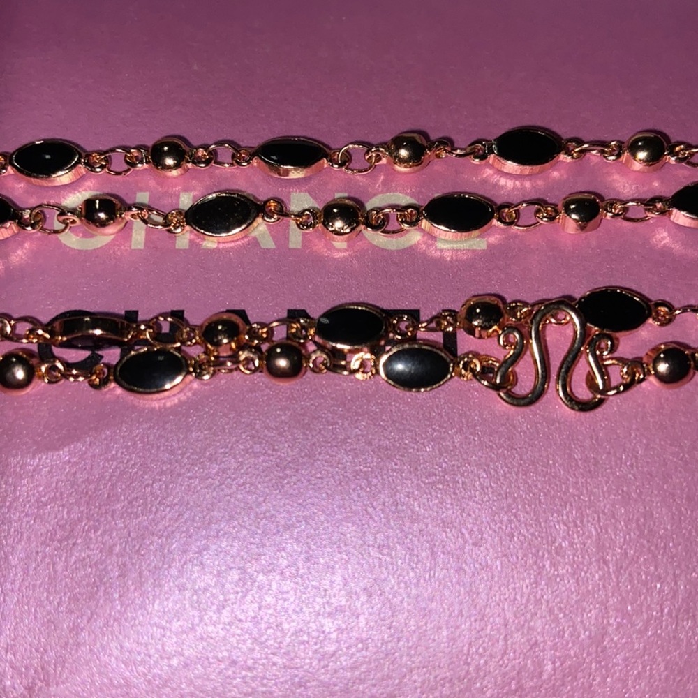 Rose Gold & Black Stone #4 Necklace